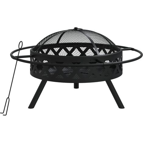 Fire Pit with Poker 70 cm XXL Steel vidaXL