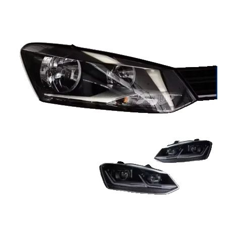 Conjunto de faros delanteros, tecnología LED, fácil instalación, color negro. (1/2)