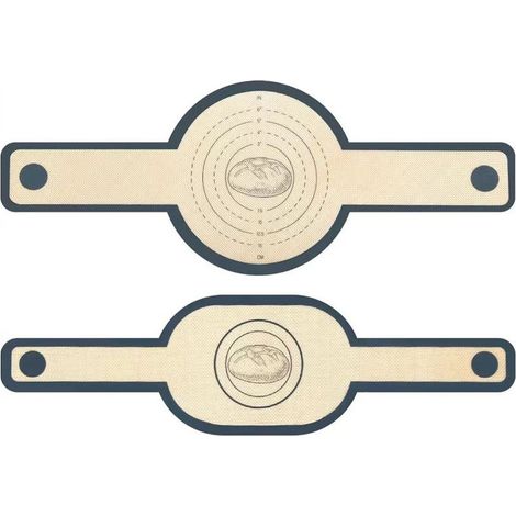 Lot de 2 tapis de cuisson en silicone pour four, antiadhésifs, faciles à nettoyer et réutilisables, avec longues poignées, pour transférer le levain (1/5)