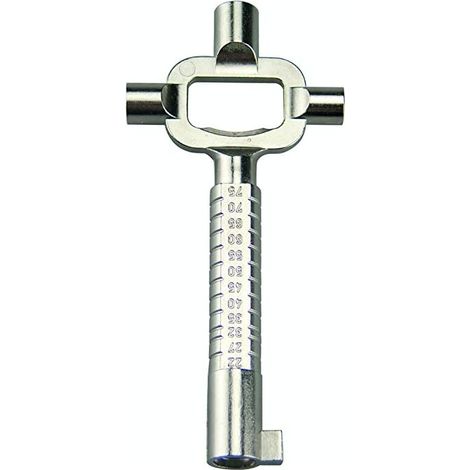 Clé de chantier universelle, courte Clé d'architecte I Clé de chantier avec jauge à cylindre I Clé universelle pour armoire de commande I Clé carrée de différentes tailles