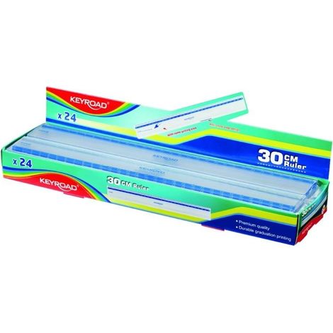 30 cm transparentes Kunststofflineal (24 Stück)