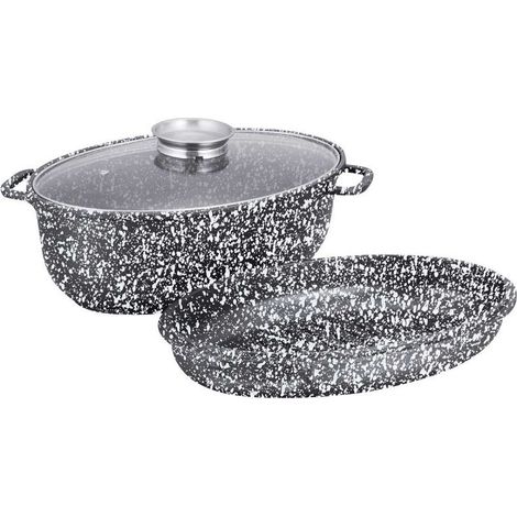 TEGLIA IN CERAMICA 38cm CON GRIGLIA E COPERCHIO KLAUSBERG KB-7367 (1/4)