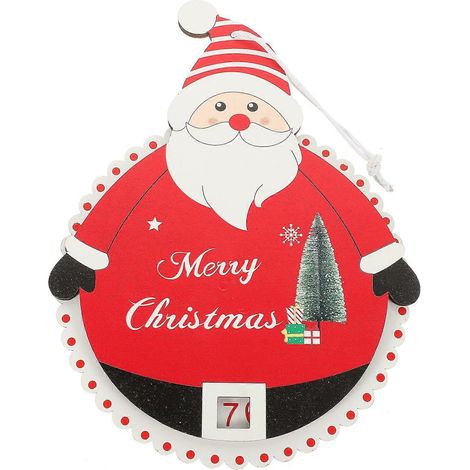 Set mit 2 Weihnachtsmann-Anhängern aus Holz, Adventskalender, Schneemann-Wanddekoration, Weihnachtsfeier, Dekoration für Senioren (1/4)