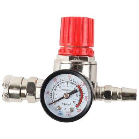 Régulateur de Pression du Compresseur d'air Détendeur Pneumatique,Valve de Régulation de Pression Avec Raccord 140psi (1/5)
