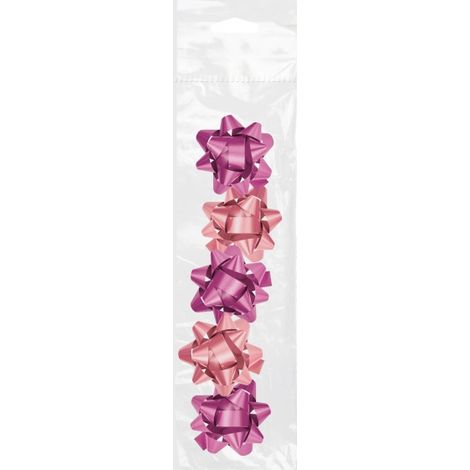 Pack de cinco estrellas con adhesivo en colores con acabado brillante para adornar paquetes, sobres y todo tipo de envoltorios para regalo. 
Especific