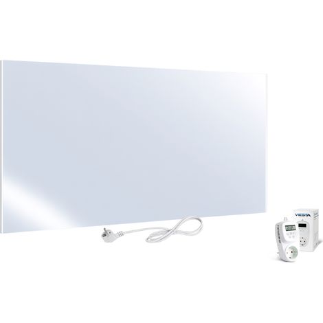 UMBRELLA® H580 Calefactor infrarrojo con espejo 580 W con termostato TH12 – Panel calefactor compacto con tecnología Carbon Crystal – Calefacción mural plana con vidrio espejo – Diseño elegante 2 en 1 (1/5)
