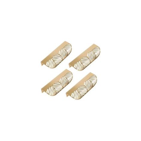 tiradores de cajón de 117 mm con forma de hoja, tiradores de latón macizo para muebles de salón, cocina y dormitorio.
