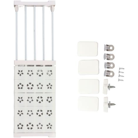 QORVA- tagère de tension de placard extensible blanche sans perceuse, séparateur d'organisateur d'étagère de tension de garde-robe télescopique 24 cm de largeur 50 à 80 cm / 19,7 à 31,5 pouces de long