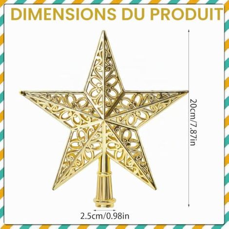 Étoile de Noël classique, décoration lumineuse de 20 cm pour le sommet du sapin (1/4)