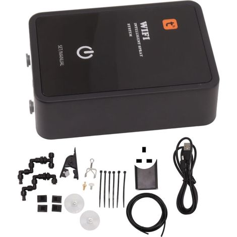 Humidificateur de reptiles Système de brumisation automatique intelligent en acrylique avec coussinets de pied rembourrés en EVA pour terrariums de reptiles 100 à 240 V Prise britannique. (1/5)