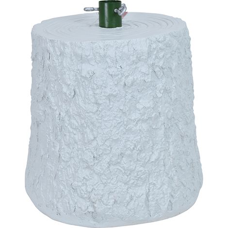 Supporto piede per Albero di Natale verde o innevato Tronco bianco h 24 base in vetroresina supporto realistico elegante albero max altezza cm 150/1 80