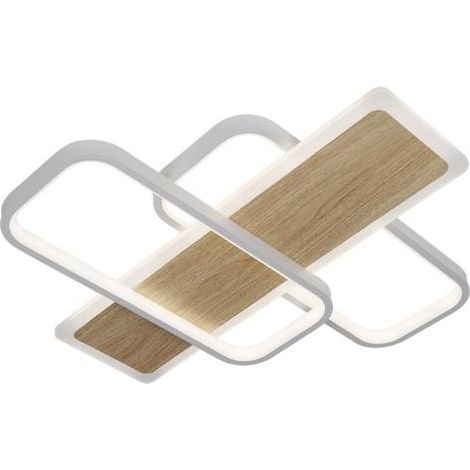 LED Deckenleuchte 120W 13200lm 3000-6500K 50cm Weiß/Buche Dimmbar Forqueta Serie