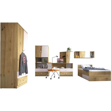 Conjuntos de muebles Almira 114, Roble Artisan + Blanco (1/5)