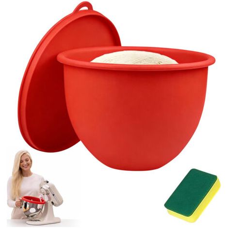 Contenitore interno in silicone rosso per ciotola del robot da cucina con testa inclinabile da 4,7 L (5 Qt).