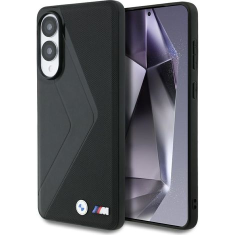 Funda BMW de cuero con rayas extragrandes y MagSafe para Samsung Galaxy S25 Edge, color negro. (1/5)