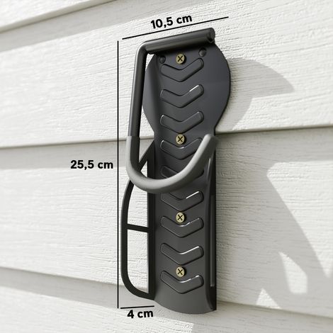 Ensemble de 4 supports muraux verticaux pour vélos, pliables, supportant jusqu'à 30 kg, pour 4 vélos, noirs. (1/5)