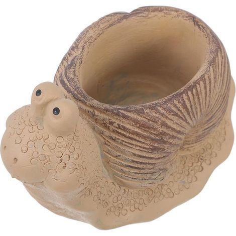 Pot de Fleurs Escargot en Ciment Mini pour Plantes Grasses Intérieur Pot à Succulentes avec Drainage Décoration Bureau et Maison Animalier pour Cactus (1/5)