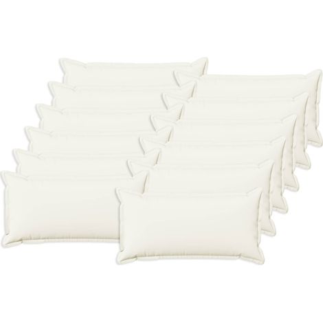Lot de 12 housses de coussin HOUTEN - 40 × 80 cm - blanc - lin synthétique