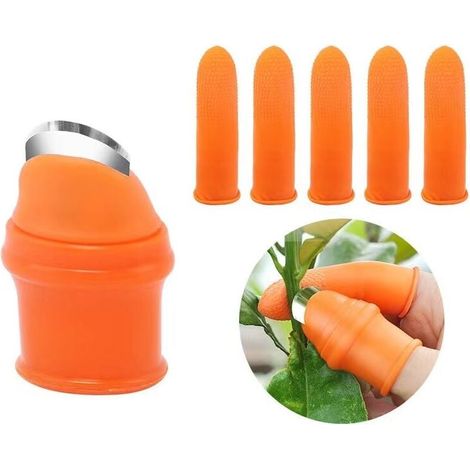 Couteau De Jardinage - Lame De Coupe Pour Légumes Et Plantes - Gant En Silicone Pour Protection Des Doigts - Pour Récolte En Extérieur Ou Intérieur - Lot De 6 Pièces (1/5)