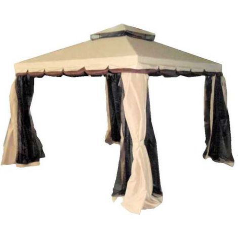 Gazebo de aluminio con columna y mosquitera 3x3 Vette 06274