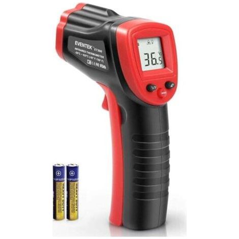 Berührungsloses, nicht-medizinisches Infrarot-Industriethermometer mit digitaler LCD-Anzeige. Modell ET312 in Schwarz/Rot, Messbereich -50 °C bis 550 °C (-58 °F bis 1022 °F). Ideal für industrielle An (1/4)