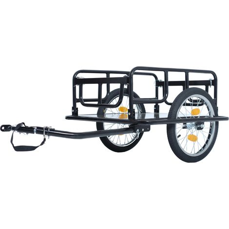 Rimorchio portacarichi pieghevole per bicicletta 50 kg con ruote da 16" e attacco universale (1/5)