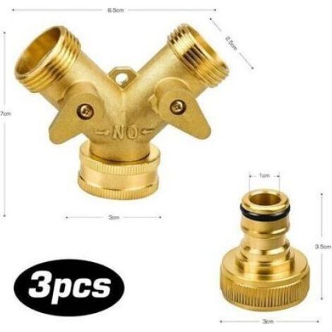 Raccord Y distributeur - 2 vannes indépendantes Laiton massif 3 4 pouce - Arrosage jardin (1/4)
