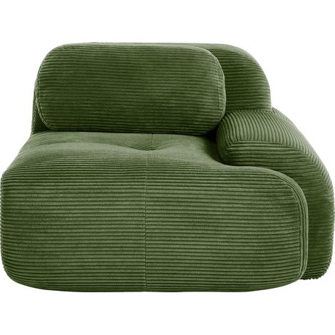 Canapé d'angle modulaire, tissu Cordstock premium, design sans assemblage, Style D - Vert (1/2)
