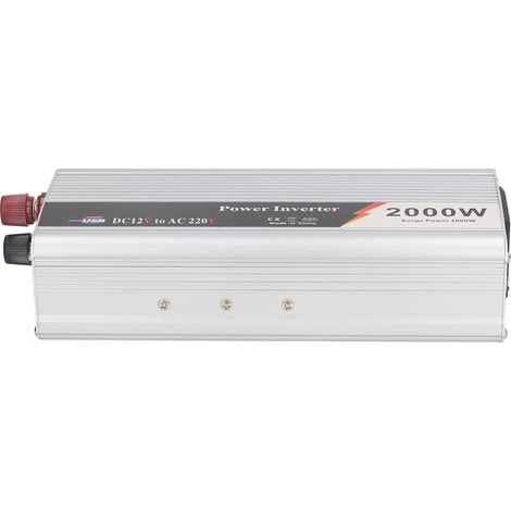 Convertisseur de puissance 2000W 12V vers 220-230V avec sortie USB 5V, onduleur sinusoïdal pour voiture (1/5)