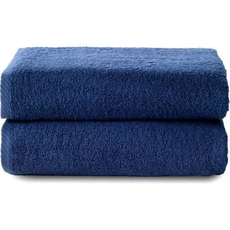 Lot de 2 Grandes Serviettes de Bain - Grandes Serviettes de Douche - Serviette de Bain de 100 x 150 cm - Marin (1/5)
