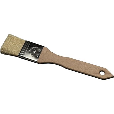 Pinceau à barbecue durable et traditionnel en bois de hêtre et poils naturels – Fabriqué en Allemagne – Taille 1 1/2 Pour pâtisserie, cuisine, barbecue et extérieur Avec poils naturels (1/2)