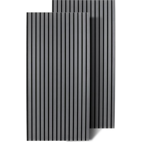 Randaco Akustikpaneel Wandpaneel Moderne Wandpaneele  aus Holzfunier und Filz MDF Wandverkleidung 2x 120x60x2.1cm Grau
