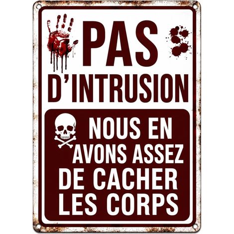 Plaque Métal Decoration Halloween 30x20cm, Halloween Decoration Panneau Avertissement Sanglant, Decoration Halloween Exterieur Interieur Vintage, Plaque Métal pour Fête, Jardin, Mur et Invités (1/5)