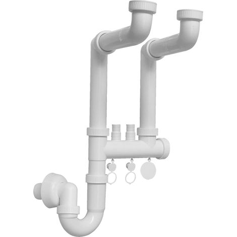 Sifone Salvaspazio A Due Vie Per Lavello Inox
