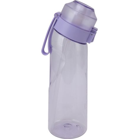 Gourde Fitness 650ml avec Arôme, Bouteille d'Eau Anti-Fuite à Lanière de Transport, pour Salle de Sport Camping Extérieur, Violet (1/5)