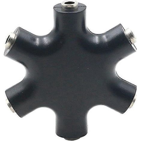 Adaptateur répartiteur Snowflake 6 voies 3,5 mm pour écouteurs et casque audio avec câble auxiliaire (noir)-Black (1/3)