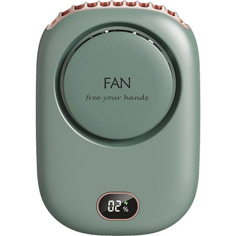 Ventilateur manuel - vert - avec 3 vitesses - Mini & ventilateurs portables - Ventilateur de cou (1/5)