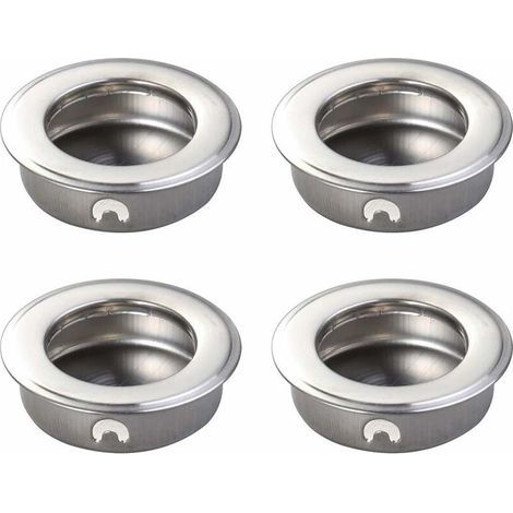 4 PCS 35mm Plat en Acier Inoxydable Encastré Encastré Tirez Le Doigt Insérez La Porte Coulissante Poignée Cabinet Tirer Tiroir Matériel (1/5)