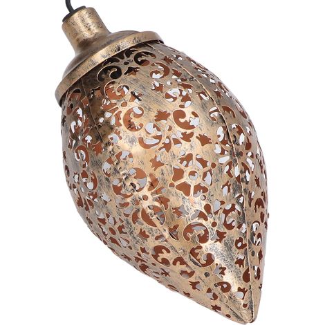 Lot de 2 lampes solaires LED extérieur, projecteur fer forgé ajouré, batterie NiMH rechargeable 1.2V 0.5W, forme goutte/olive, piquet étanche pluie, avec batterie intégrée (1/5)