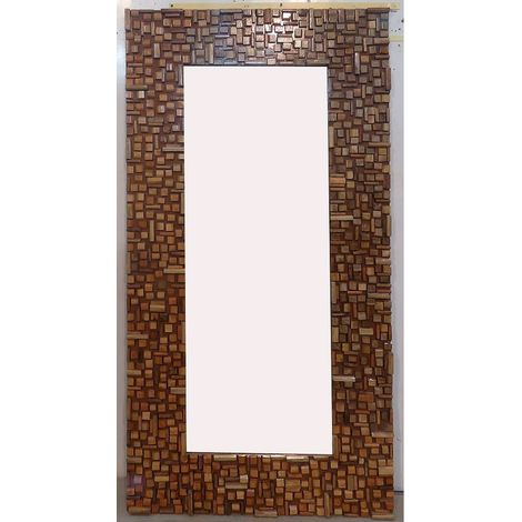 Miroir vertical élégant en verre marron - Marron chaleureux naturel