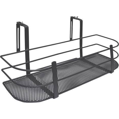 Support plantes et aromatiques pour balcon fixations réglables 60 x 28 x 26 cm anthracite (1/3)