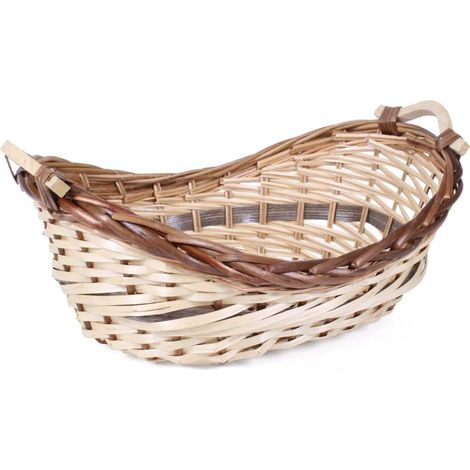 Cesto vimini/pioppo ovale naturale/marrone, 49/45x32x12/19 cm (kit da 3)