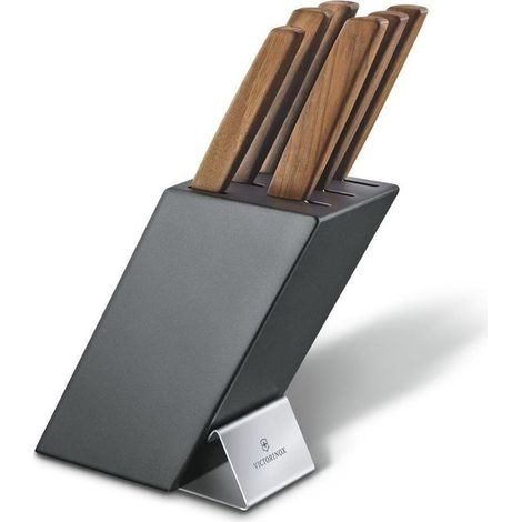 Victorinox 6.7186.6 Swiss Modern Ceppo Coltelli 6 Pezzi con Contenuto Materiale Legno di Faggio colore Marrone (1/2)