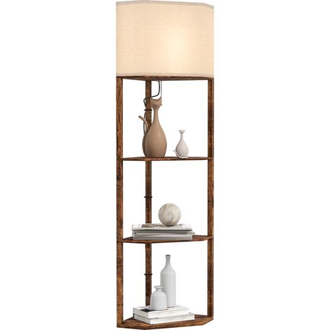 Corner Floor Light,  Shelves - Wood-Effect (1/5)