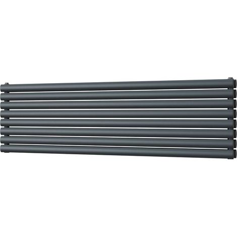 Omeara Axis - Anthracite Horizontal Radiator H464mm x W1600mm Double Panel