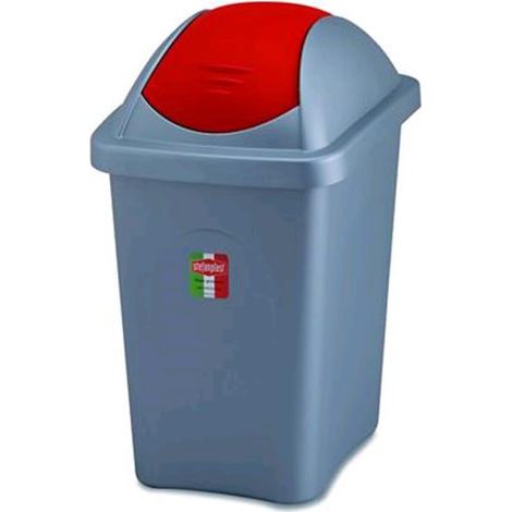 Pattumiera Bascula Multipat Base Silver/Rosso Lt. 60