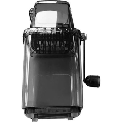 Tragbarer 1,25-Liter-Eiscrusher mit Handkurbel, manuelle Eismaschine für Zuhause und Camping, transparent schwarz. (1/5)