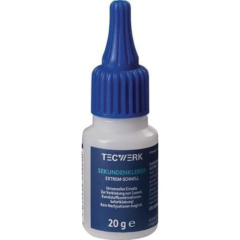 Sekundenkleber extrem schnell 20g farblos Flasche TECWERK