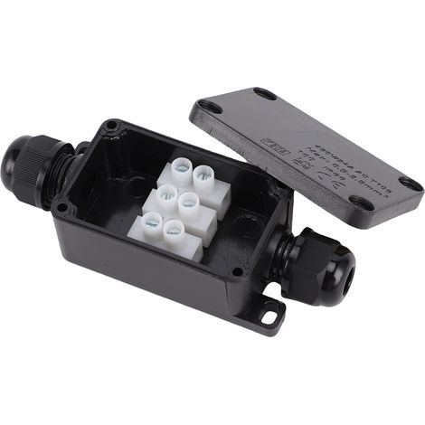 Boîtier de protection extérieur pour câbles électriques, étanche IP66, pour multiprise, prise, minuterie, guirlandes lumineuses (FSH6866-2P) (1/5)