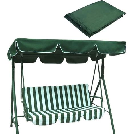 Haigmao Balancelle de Jardin 3 Places Grand Confort Toit Inclinaison auvent pour balancelle de porche 3-4 places (1/5)